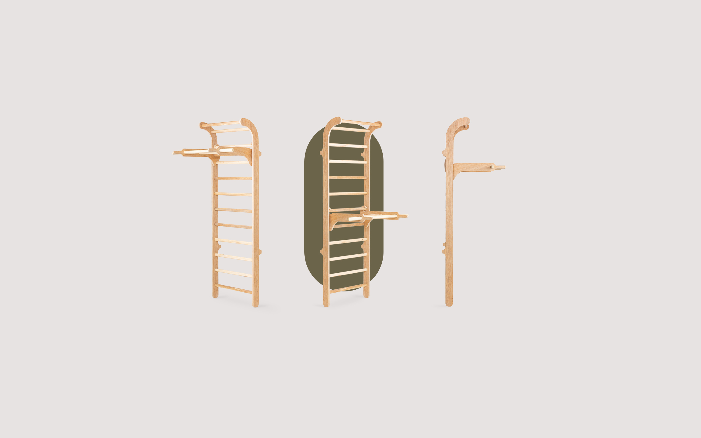 Arc Standard Set — Oak · White finish